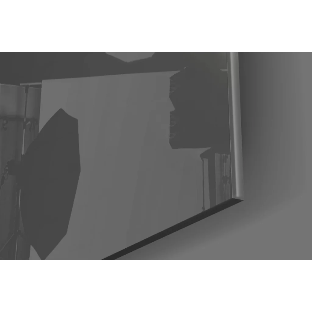 Surreal clown mask glass wall art with bold color pops