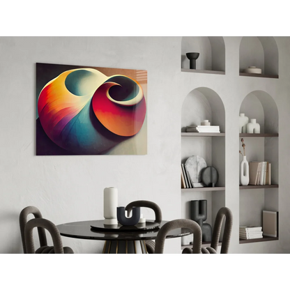 Vibrant swirling fire and ocean glass wall art canvas print
