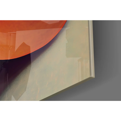 Modern glossy orange swirl in Swirling Fire and Ocean Glass Wall Art