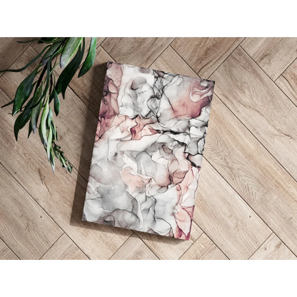 Swirling pink marble canvas art with soft pink, gray, white patterns for modern homes