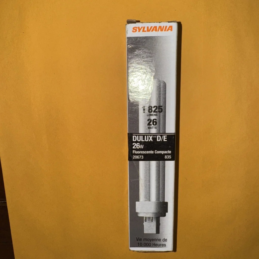 SYLVANIA CF26DD/E/835/ECO 26W DULUX D/E eco light bulb in packaging
