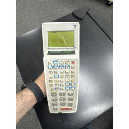 White Symbol barcode scanner with green screen and keypad