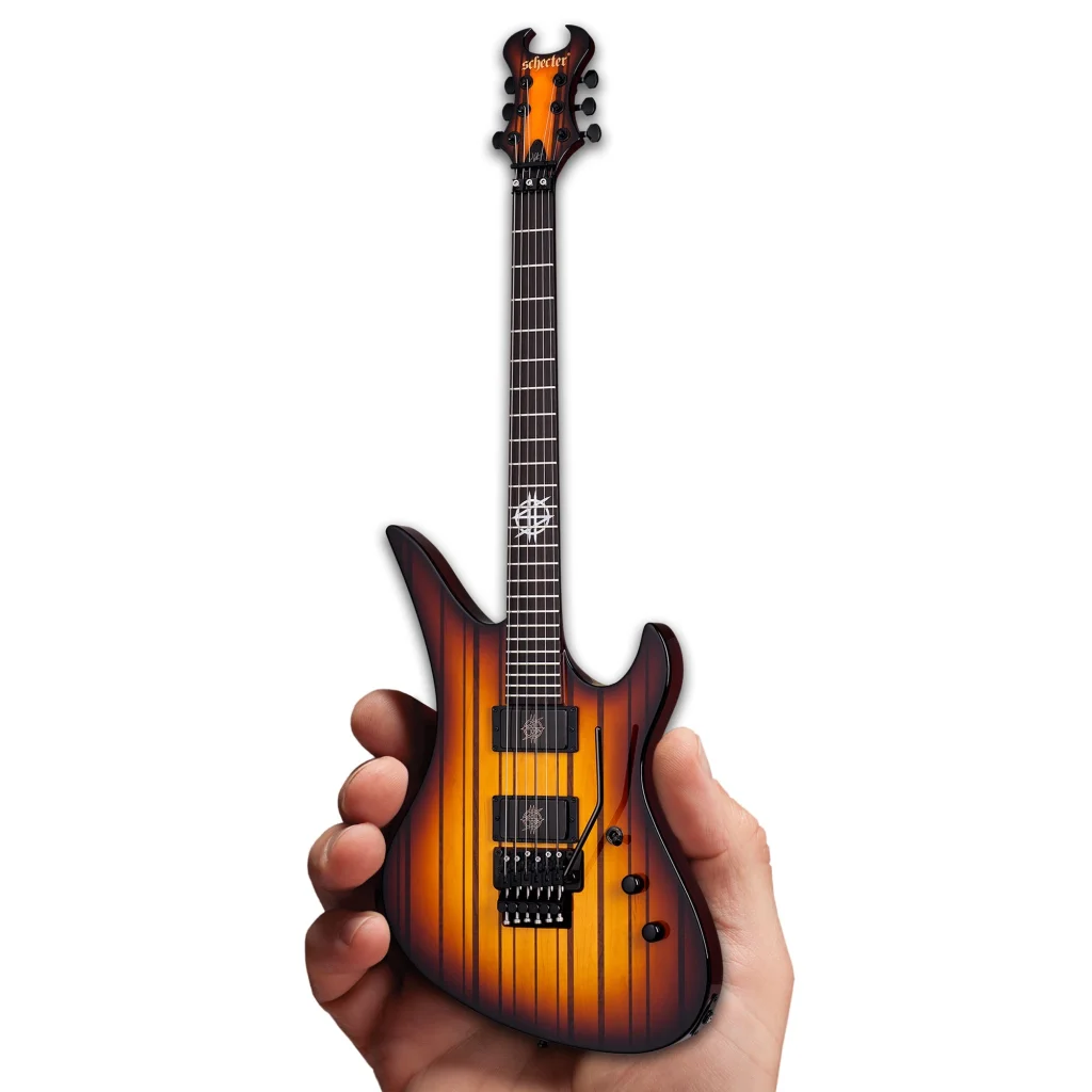 Synyster Gates mini axe heaven® guitar with sunburst finish and stand