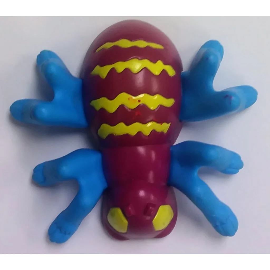 Red and yellow Taco Bell racing spider kids meal toy with blue tentacles