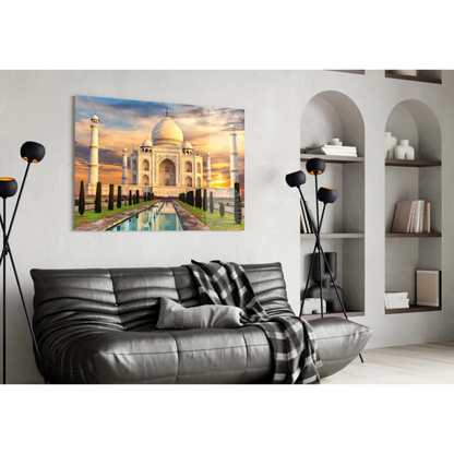 Stunning Taj Mahal Sunset Wall Art Canvas Print | Contemporary Home Wall Art | vintageantiquesgifts.com