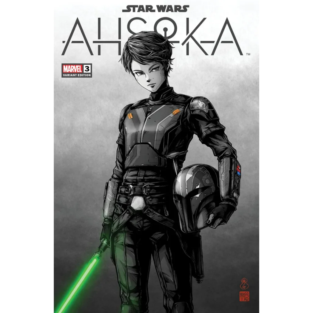 Takashi Okazaki limited black and green lightsaber belt with Mandalorian armor design