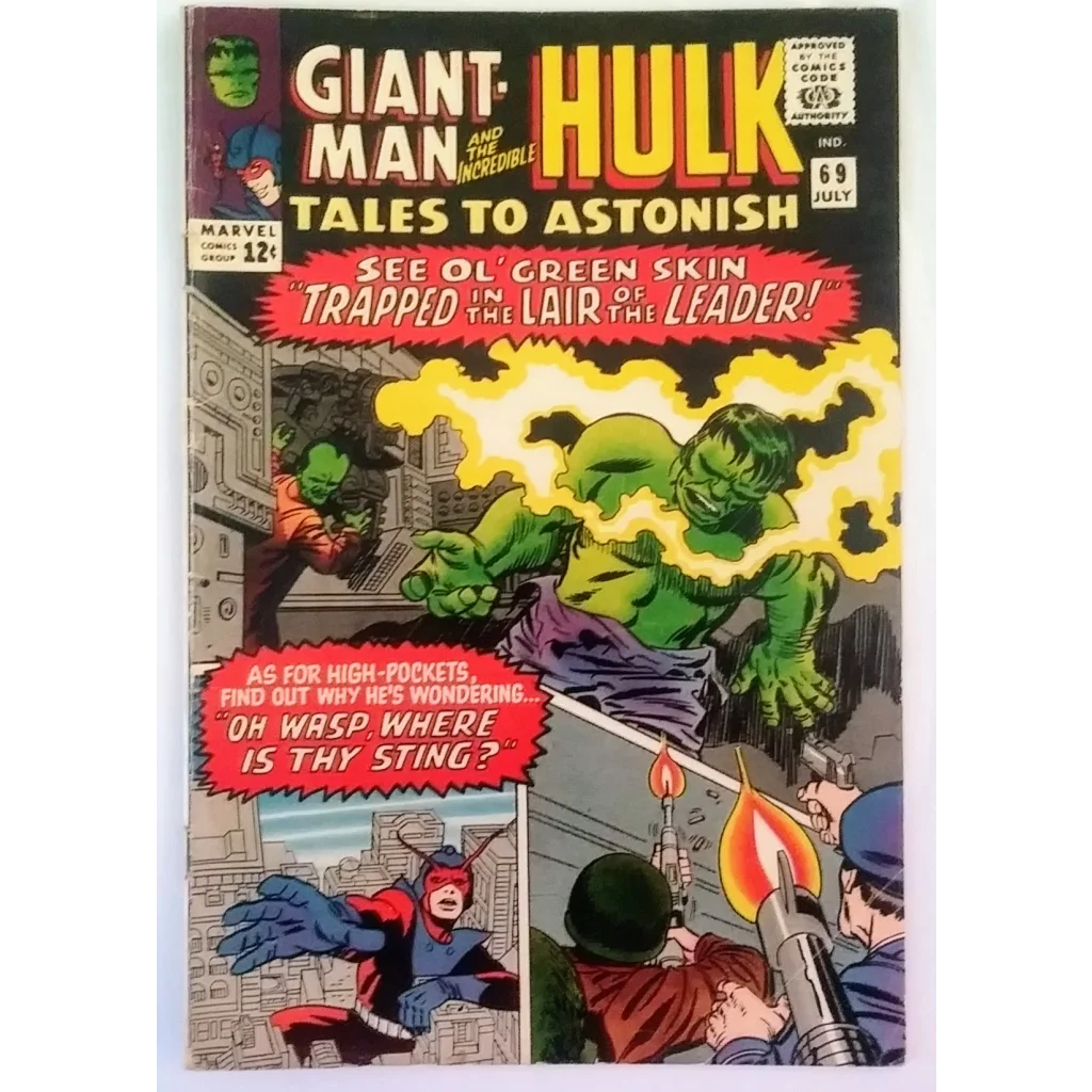 1960s Marvel Comics issue with Giant-Man vs Hulk, 1965 vintage comic book