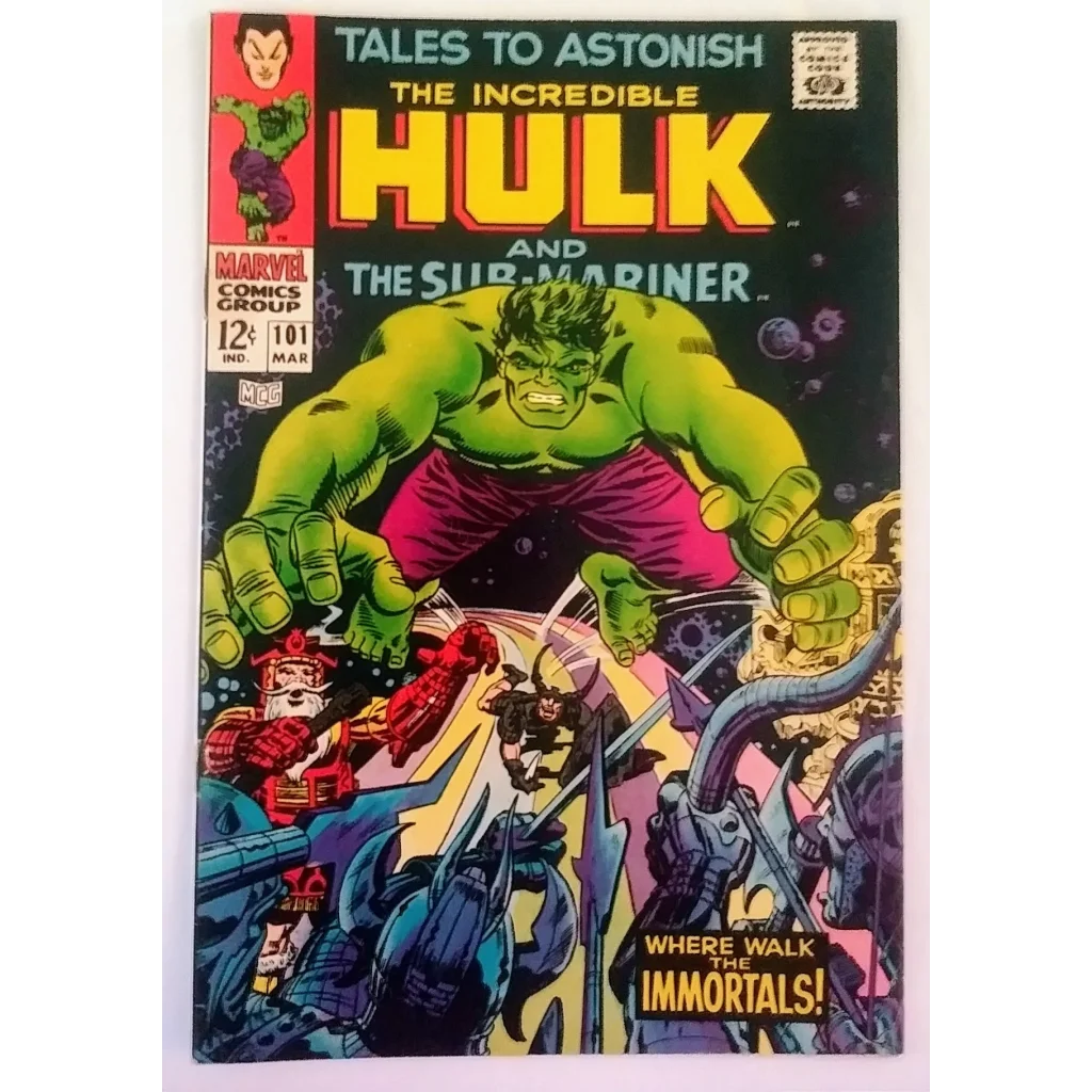 Marvel Comics Hulk vs Sub-Mariner underwater battle cover