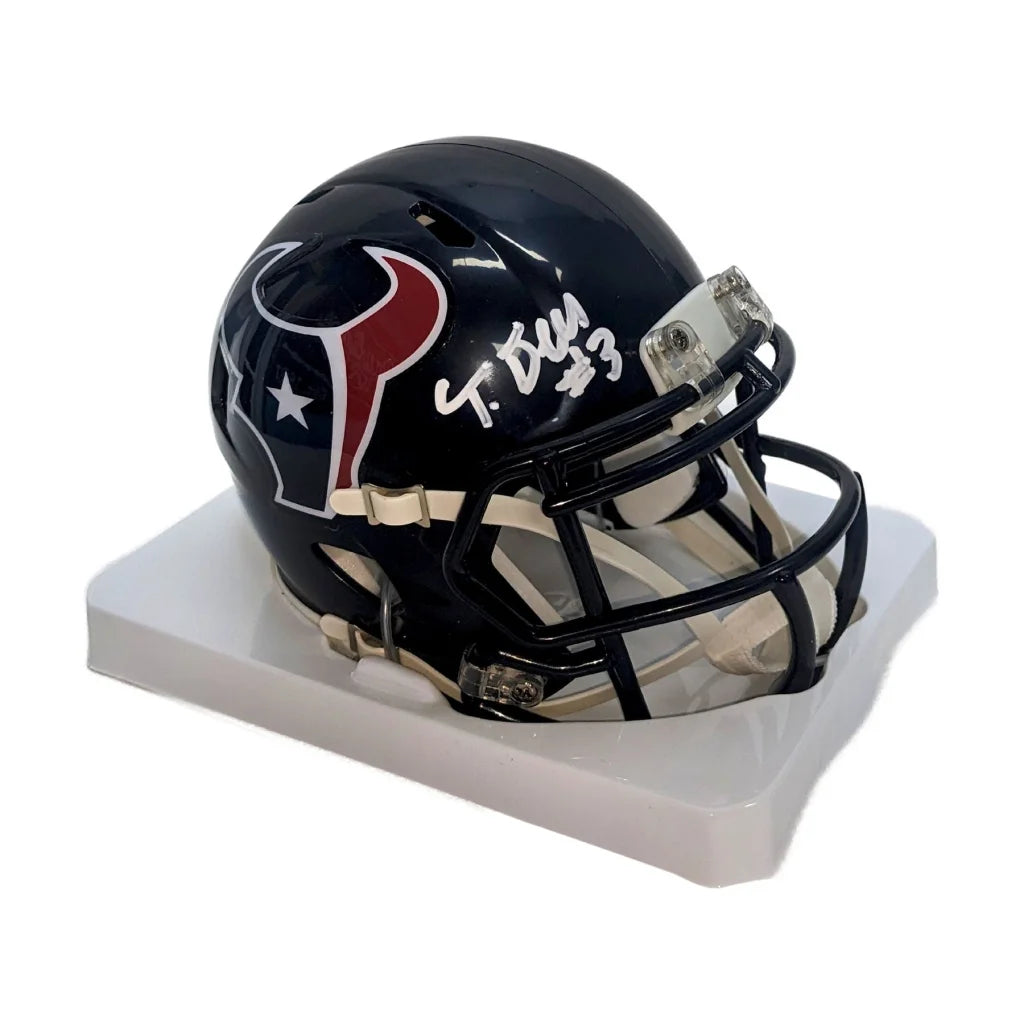 Tank Dell Signed Texans Speed Mini Helmet with Beckett COA | Creative Sports | vintageantiquesgifts.com