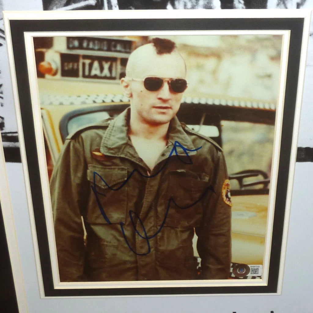 Deluxe framed Taxi Driver poster with Robert DeNiro autographed photo