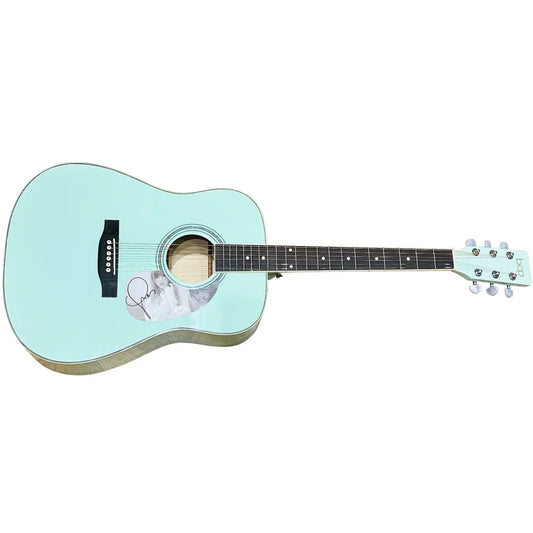 Taylor Swift mint green acoustic guitar with autograph decal