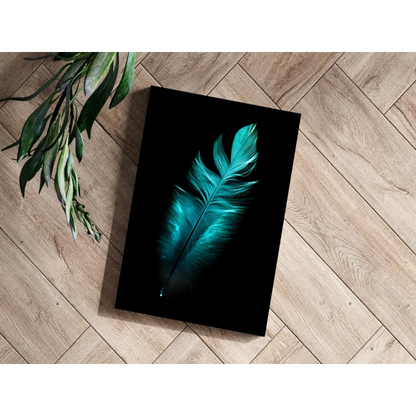 Stunning Teal Feather Insigne Aluminum Prints for Your Wall | Modern Wall Art Decor | vintageantiquesgifts.com