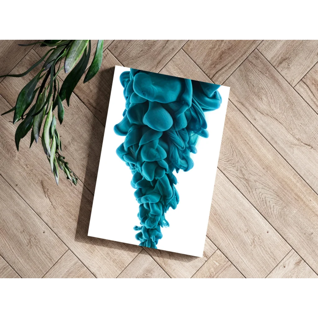 Vibrant Teal Ink Cloud Insigne Aluminum Prints | Modern Wall Art Decor | vintageantiquesgifts.com