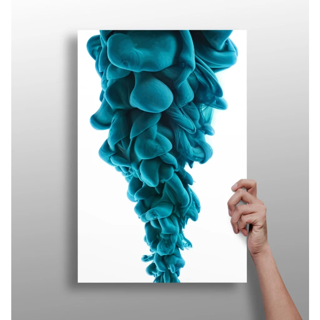 Vibrant Teal Ink Cloud Insigne Aluminum Prints | Insigneart USA | vintageantiquesgifts.com