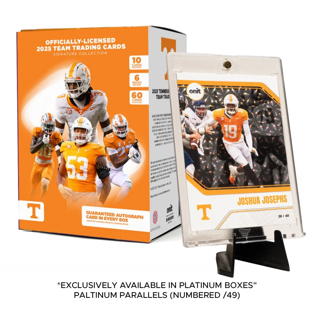2023 Tennessee Football Platinum Box Trading Cards in Black Case