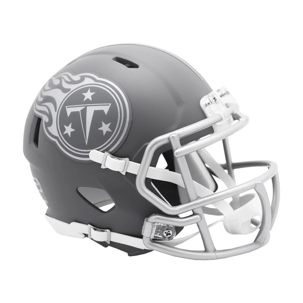 Tennessee Titans Matte Black Slate Mini Helmet with Silver Flames | Creative Sports | vintageantiquesgifts.com