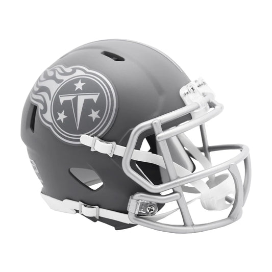 Tennessee Titans Matte Black Slate Mini Helmet with Silver Flames | Creative Sports | vintageantiquesgifts.com