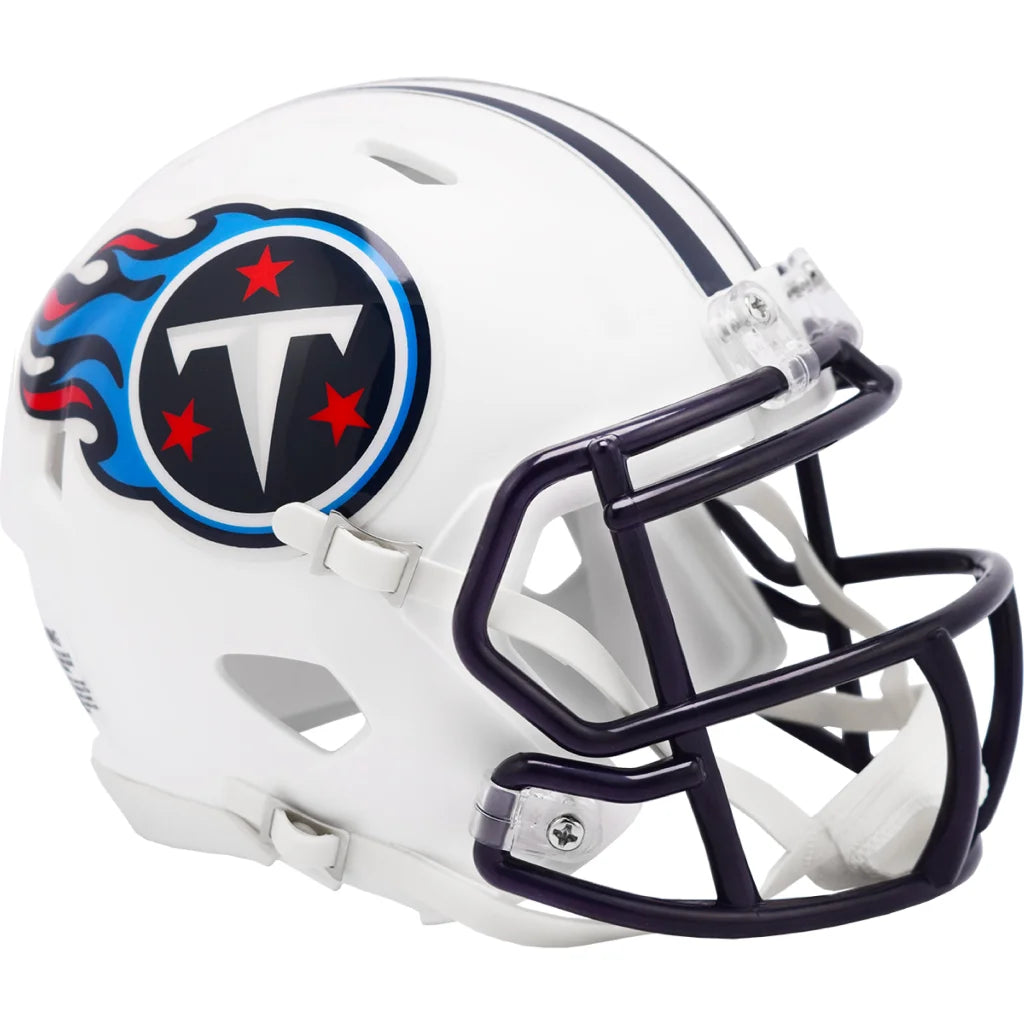 White Tennessee Titans speed mini helmet with black blue accents logo
