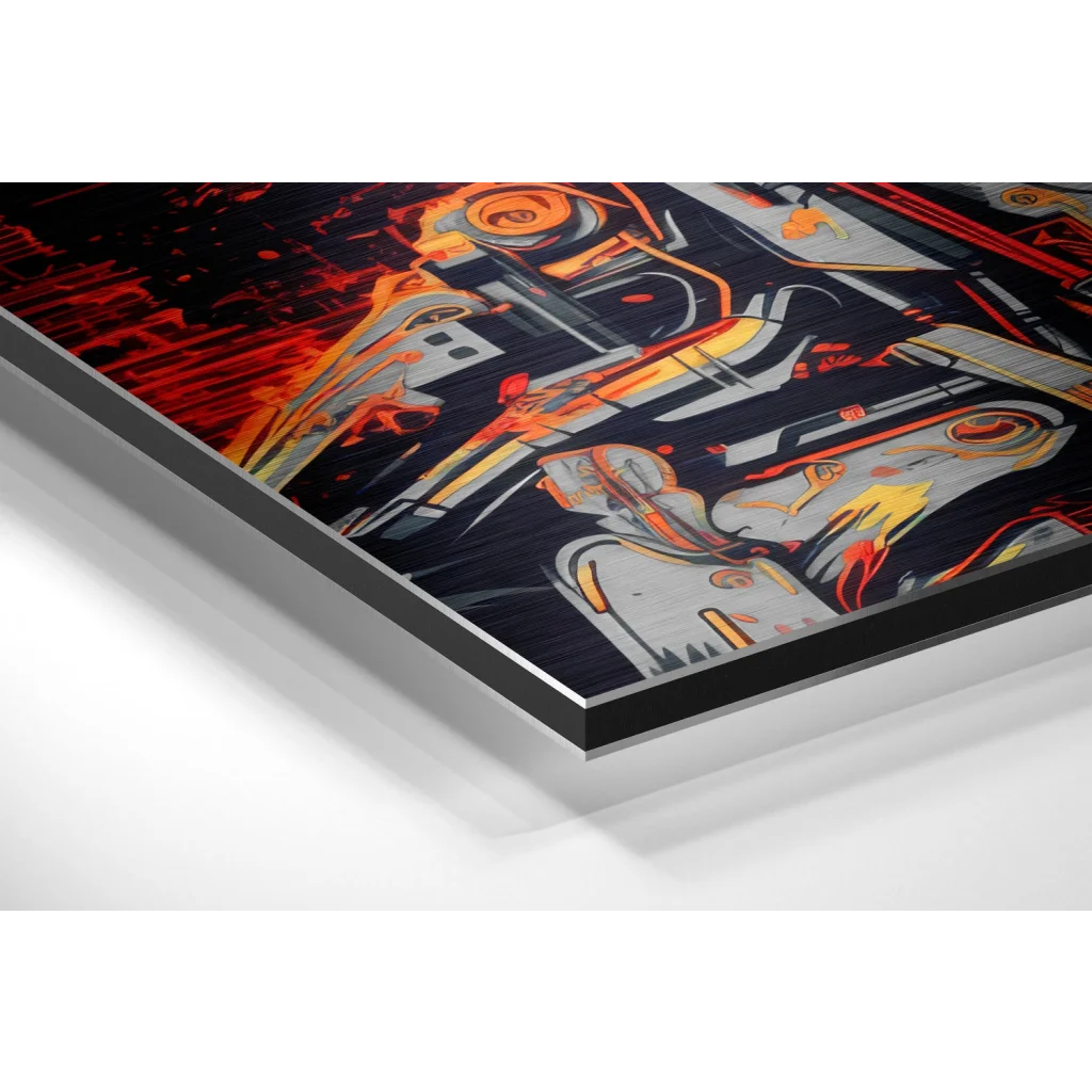 Cybernetic Skull Art on Brushed Aluminium Dibond Print | Glass Wall Art Print | vintageantiquesgifts.com