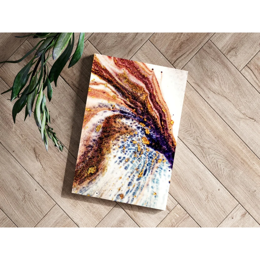 Stunning Swirling Gold Purple Insigne Aluminum Print | Modern Wall Art Decor | vintageantiquesgifts.com