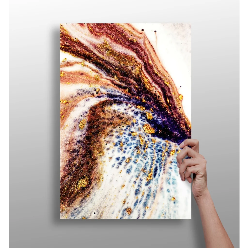 Stunning Swirling Gold Purple Insigne Aluminum Print | Insigneart USA | vintageantiquesgifts.com