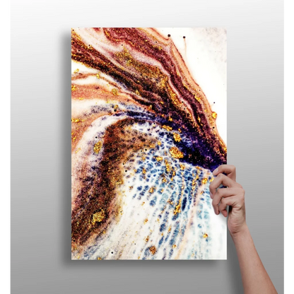 Stunning Swirling Gold Purple Insigne Aluminum Print | Insigneart USA | vintageantiquesgifts.com