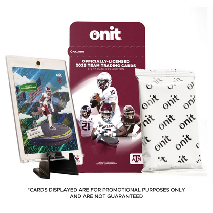 Texas A&M maroon white 2025 football trading cards single pack with stand