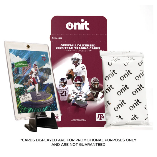 Texas A&M maroon white 2025 football trading cards single pack with stand