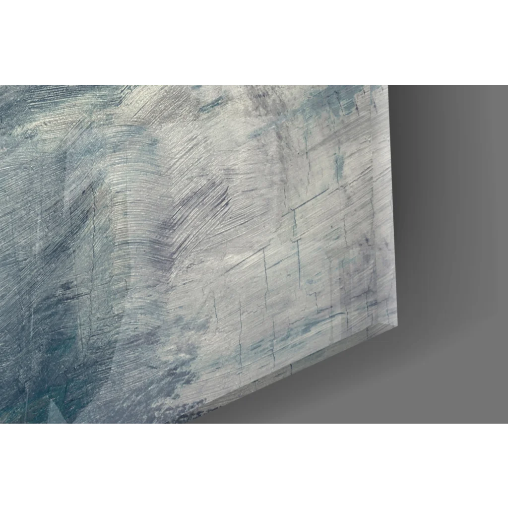 Silver metallic textured abstract wall art with geometric patterns