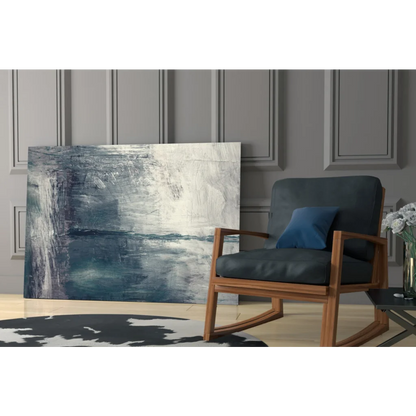 Textured blue gray abstract canvas wall art print