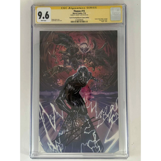 Thanos 15 CGC 96 yellow label Geoff Shaw exclusive virgin signed comic in case