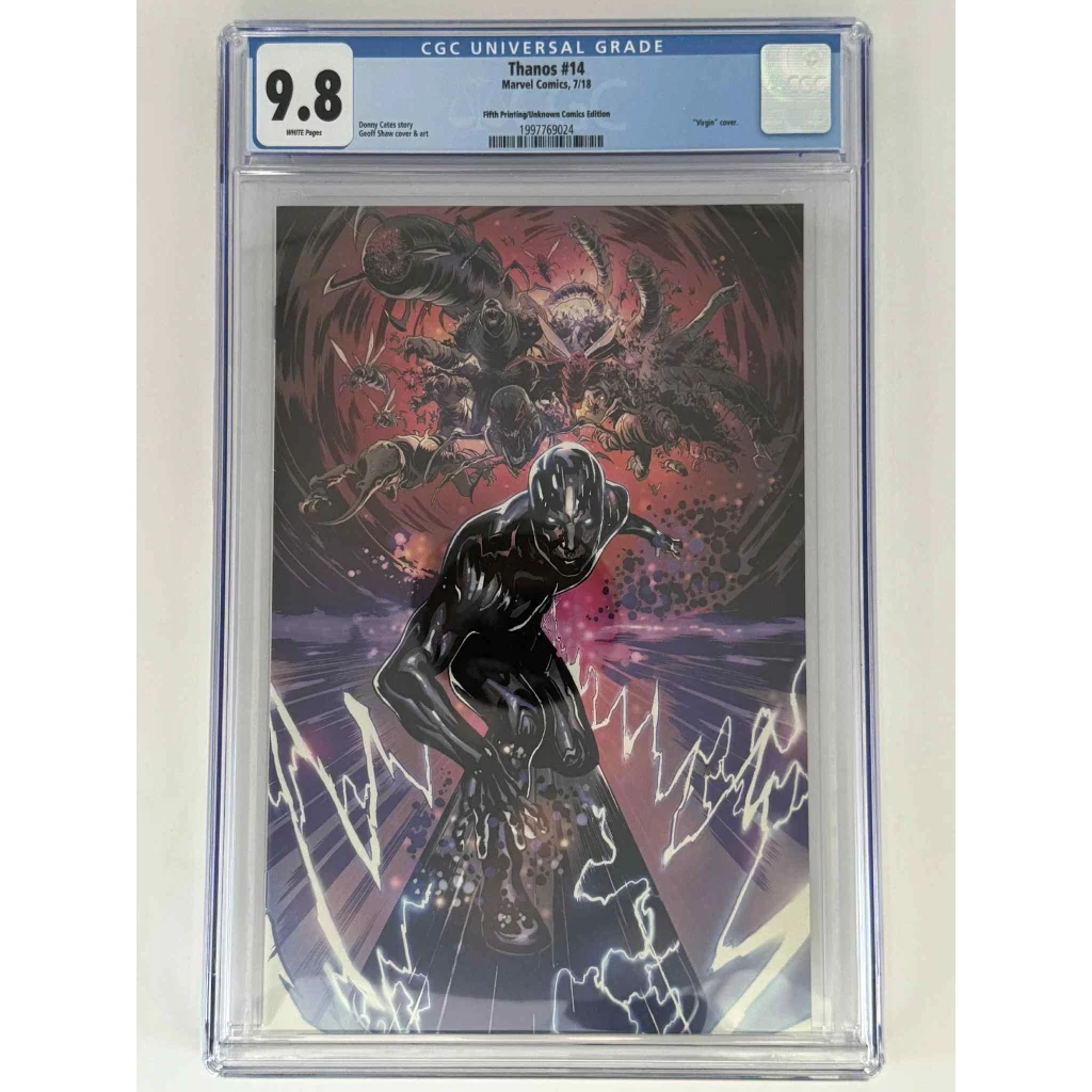 CGC 9.8 blue label exclusive virgin Thanos 15 Geoff Shaw comic in case