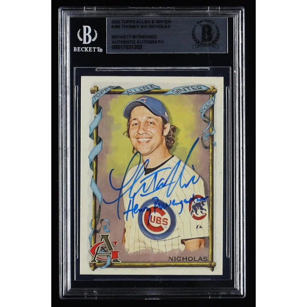Thomas Ian Nicholas autographed baseball card in Beckett slab with authentic autograph