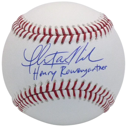 Thomas Ian Nicholas autographed MLB baseball with red stitching