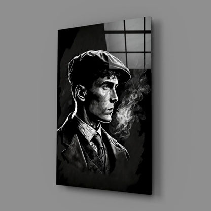 Vintage Gangster Glass Wall Art Portrait Canvas Print | Glass Wall Art Print | vintageantiquesgifts.com
