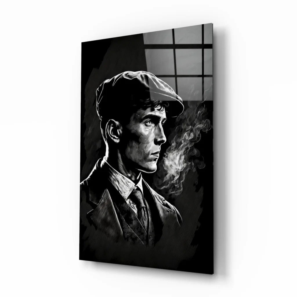 Vintage Gangster Glass Wall Art Portrait Canvas Print | Insigneart USA | vintageantiquesgifts.com