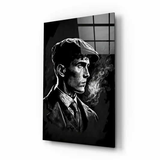 Vintage Gangster Glass Wall Art Portrait Canvas Print | Insigneart USA | vintageantiquesgifts.com