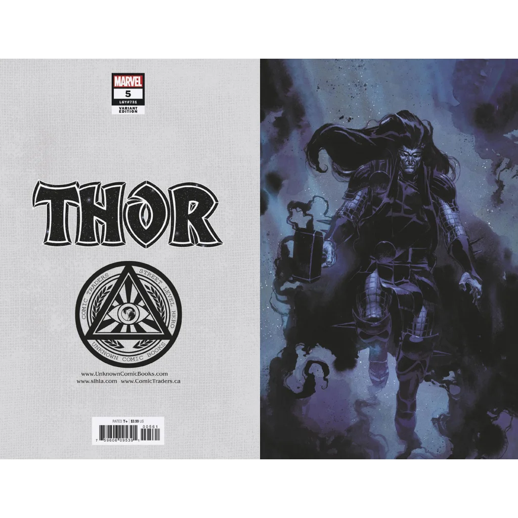 Comic book featuring Thor and dark shadowy figure on cover, THOR #5 3rd PTG Klein