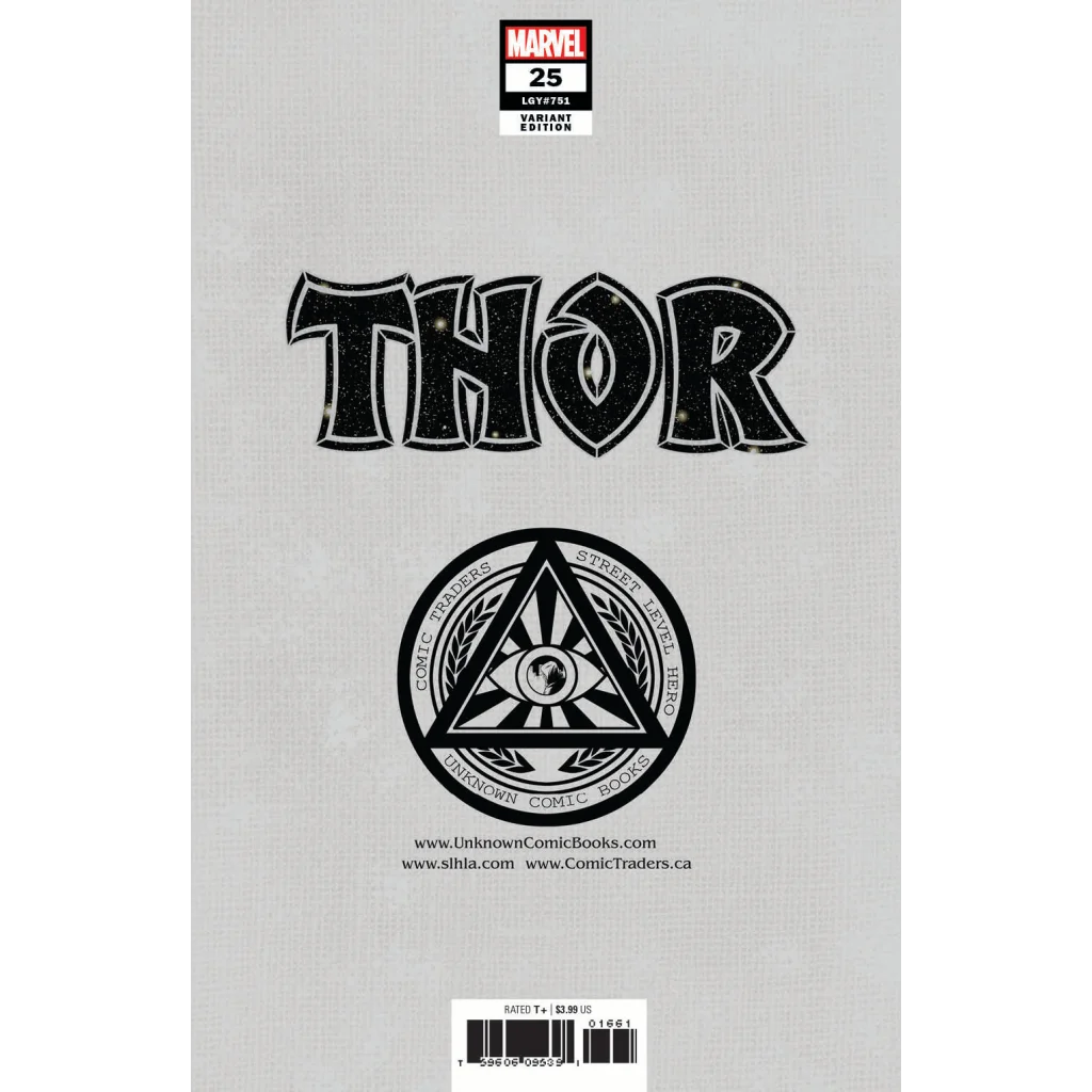 Grayscale Thor comic book cover with black text for THOR Issue 25 Banner of War Part Two