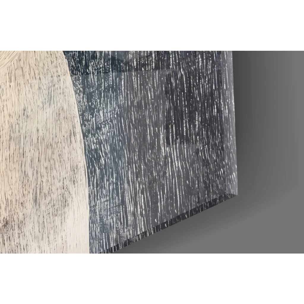 Three Bears rustic canvas wall art with beige texture to gray streaks