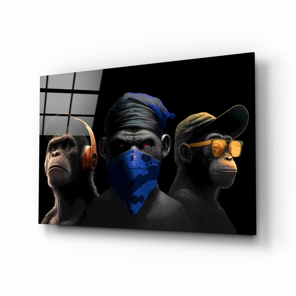 Three Wise Monkeys urban street style canvas wall art print