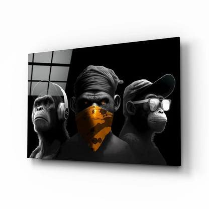 Three Wise Monkeys Urban Street Style Canvas Wall Art | Insigneart USA | vintageantiquesgifts.com