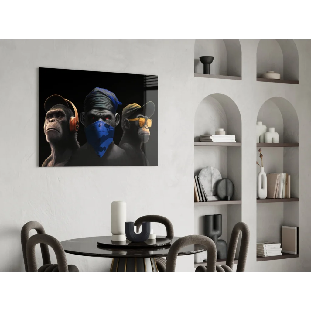 Three wise monkeys urban street style canvas wall art