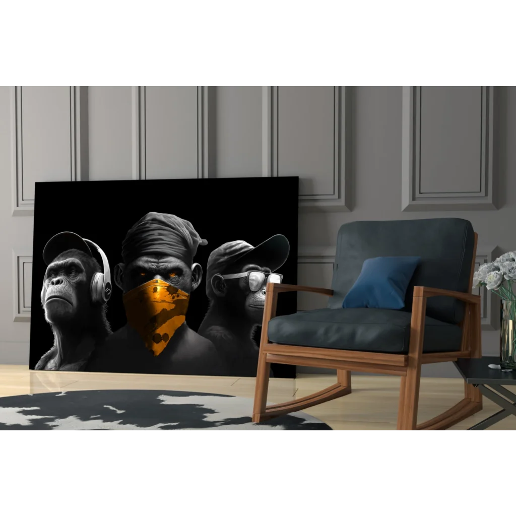 Three Wise Monkeys urban street style canvas wall art print