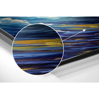 Brushed Aluminium Dibond Ocean Wave Wall Art Print | Modern Wall Art Decor | vintageantiquesgifts.com