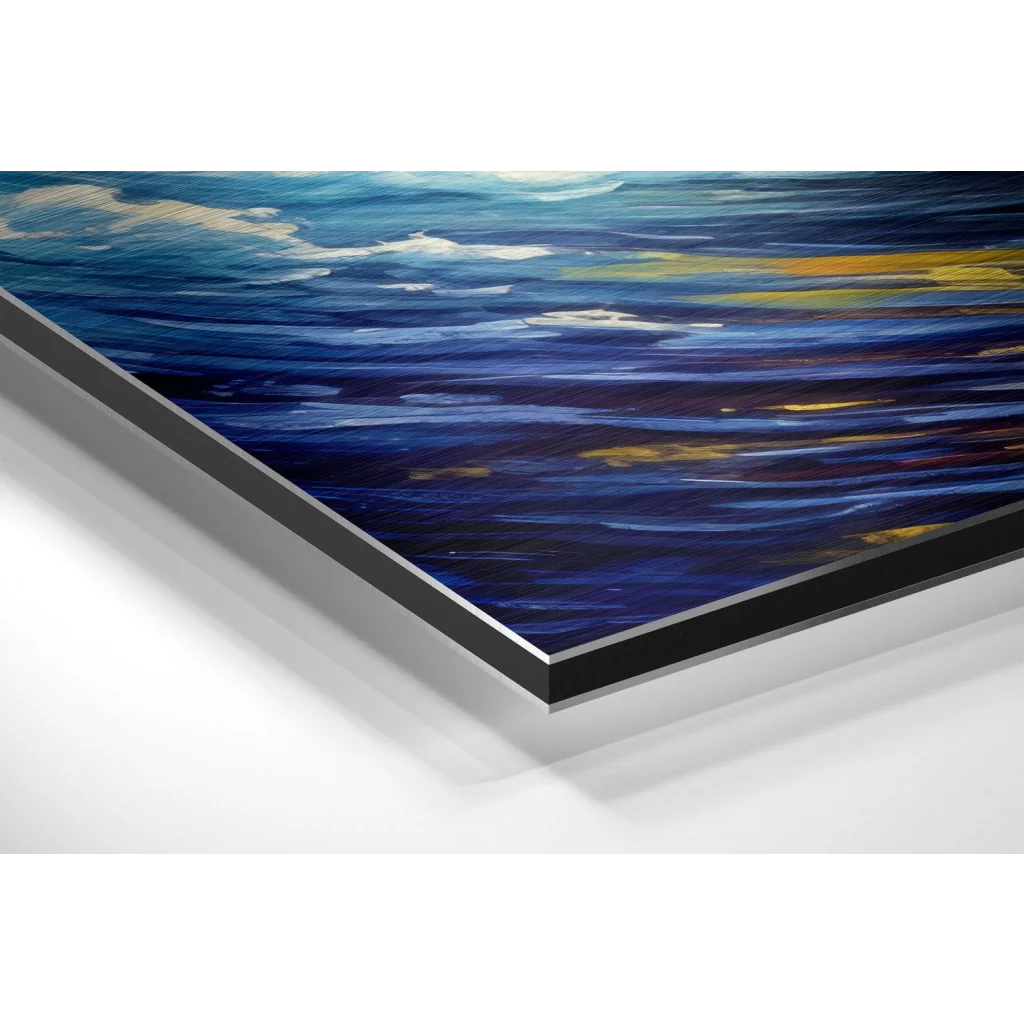Brushed Aluminium Dibond Ocean Wave Wall Art Print | Glass Wall Art Print | vintageantiquesgifts.com