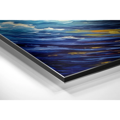Brushed Aluminium Dibond Ocean Wave Wall Art Print | Glass Wall Art Print | vintageantiquesgifts.com