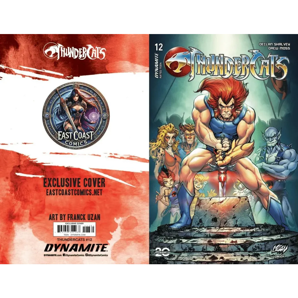 ThunderCats #12 ECC Uzan Standard Back View — Rare Dynamite Entertainment Nostalgia Collectible USA