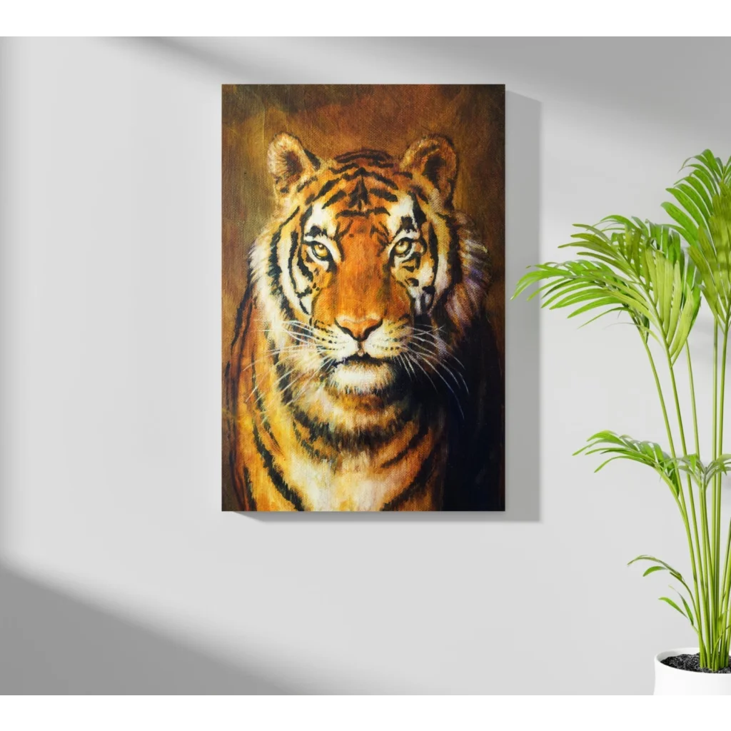 Majestic tiger on insigne aluminum prints for bold decor