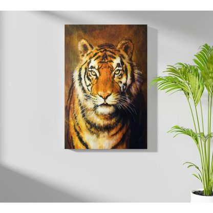 Majestic tiger on insigne aluminum prints for bold decor